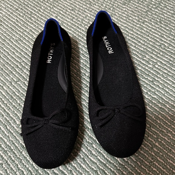 Rothy's Black and Blue Bow Flats - Picture 2 of 8